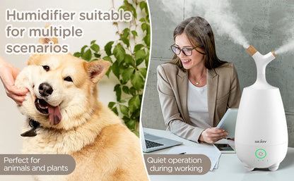 SEJOY Humidifiers for Large Room 5L Ultrasonic Cool Mist Humidifier for Bedroom Ultra Quiet Top Fill Air Humidifier for Baby