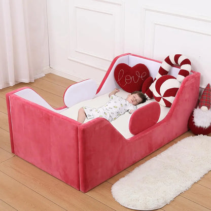 Toddler Bed, Child Bed for Kids with Extra Safety Broad, Standard Crib Size Toddler Bed, Certified Fabric Toddler Beds
