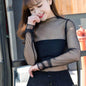 Women Daisy Print Lace Sheer Tops Sexy Tees Long Sleeve Thin Mesh Shirts Fashion Ladies Top 2026 Summer Sunscreen Blouse