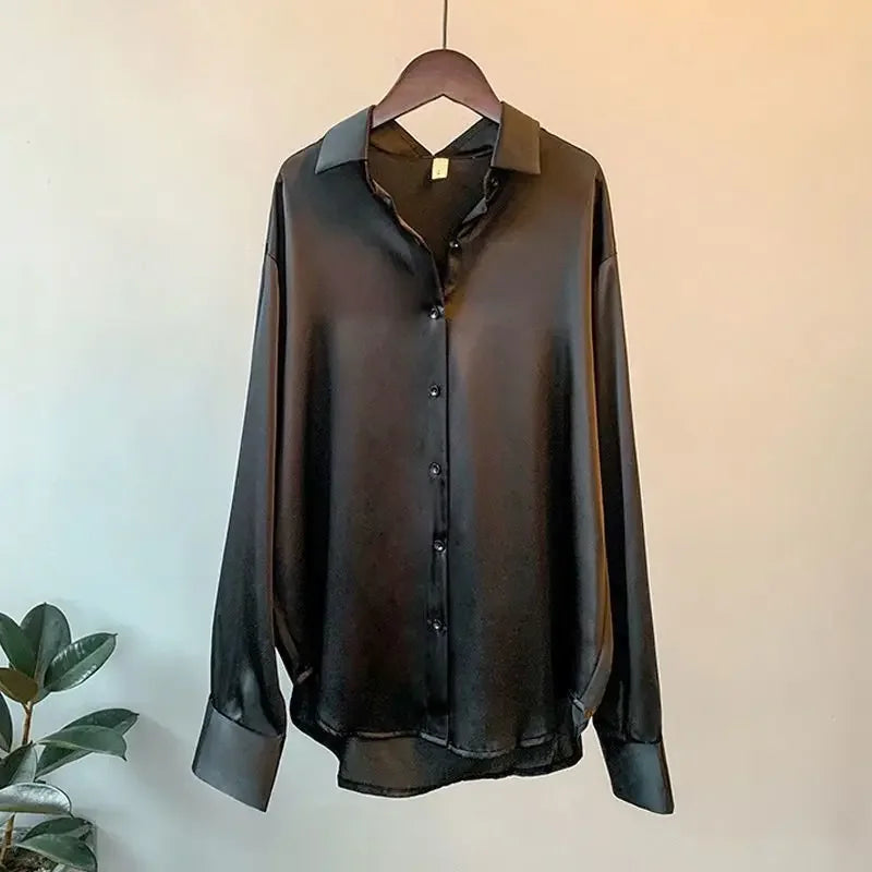 Fashion Spring Shirt And Blouses New Sweater Cardigans Woman Top Knitted Korean Long Sleeve Lapel Button Elegance Sweet Coats