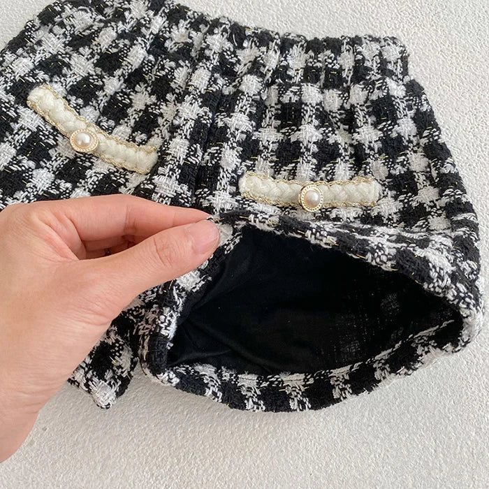 Autumn Winter Korean Style Newborn Baby Girls Clothing Set Long Sleeved Plaid Cardigan Coat+ Shorts 0-3Yrs Children Clothes Suit