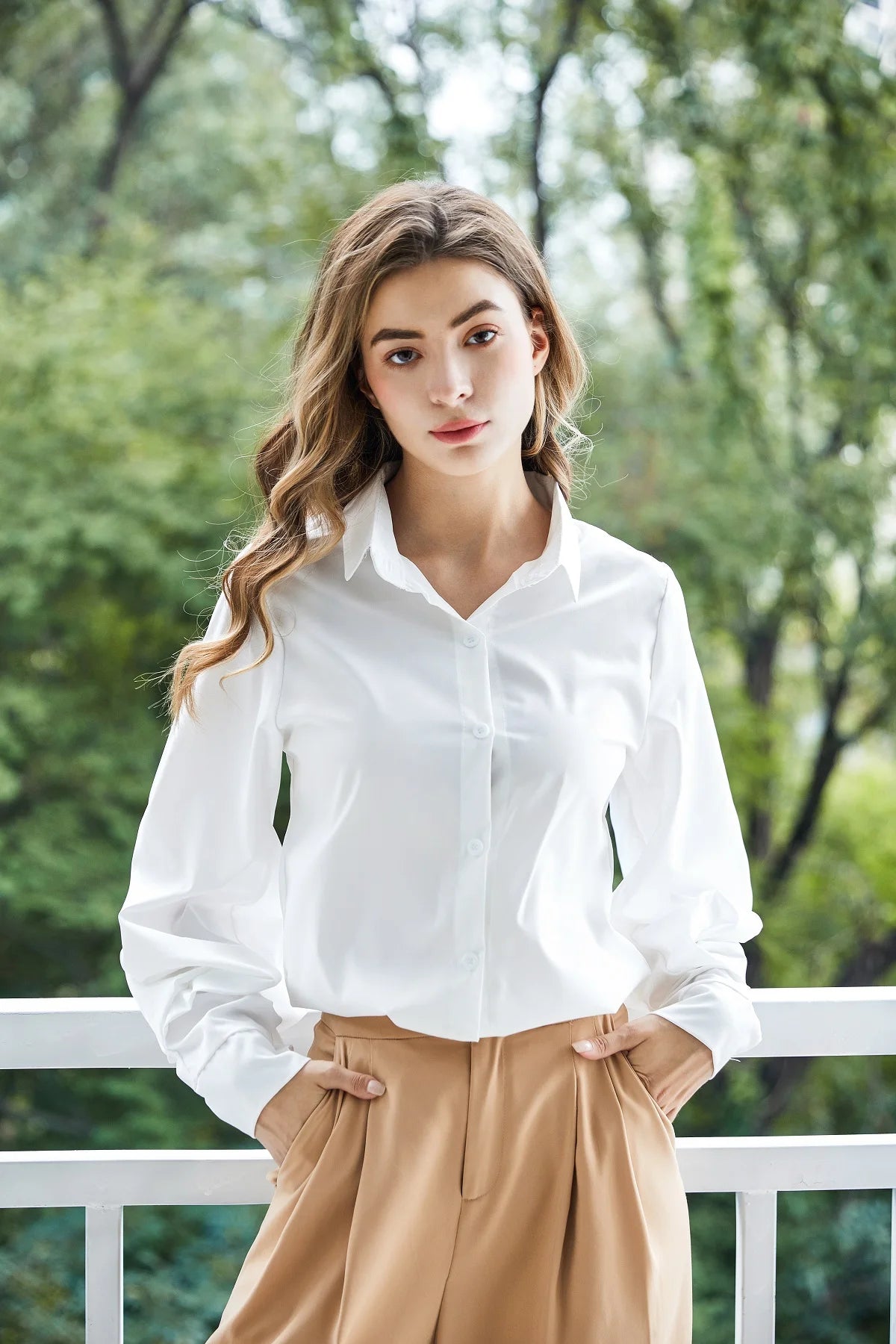 Lantern Sleeves Vintage Shirts Women Elegant White Women's Blouse with Lush Sleeves 2026 Fashion Button Up Shirt Black dropship