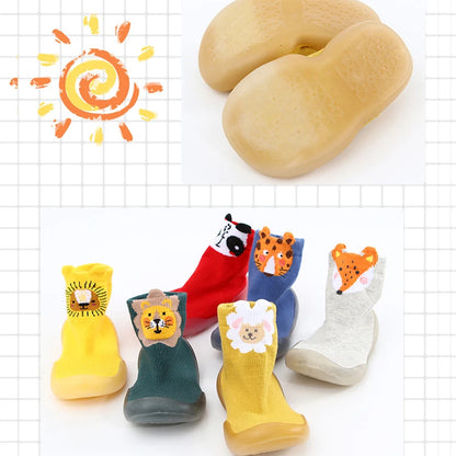 Boys Girls Toddler Shoes Cute Cartoon Mid Tubble Comfortable Baby Shoes Soft Rubber Soled Non-slip Floor Socks Baby Stuff