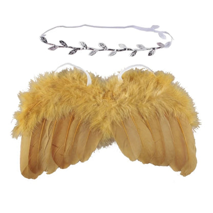 Newborn Photography Props Outfits Baby Headdress and Baby Wings Set