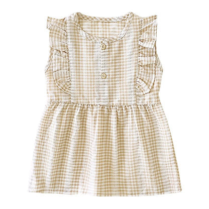 Sanlutoz Cute Princess Baby Girls Dress Comfortable Fashionable Sleeveless Kids Clothing Korean Style