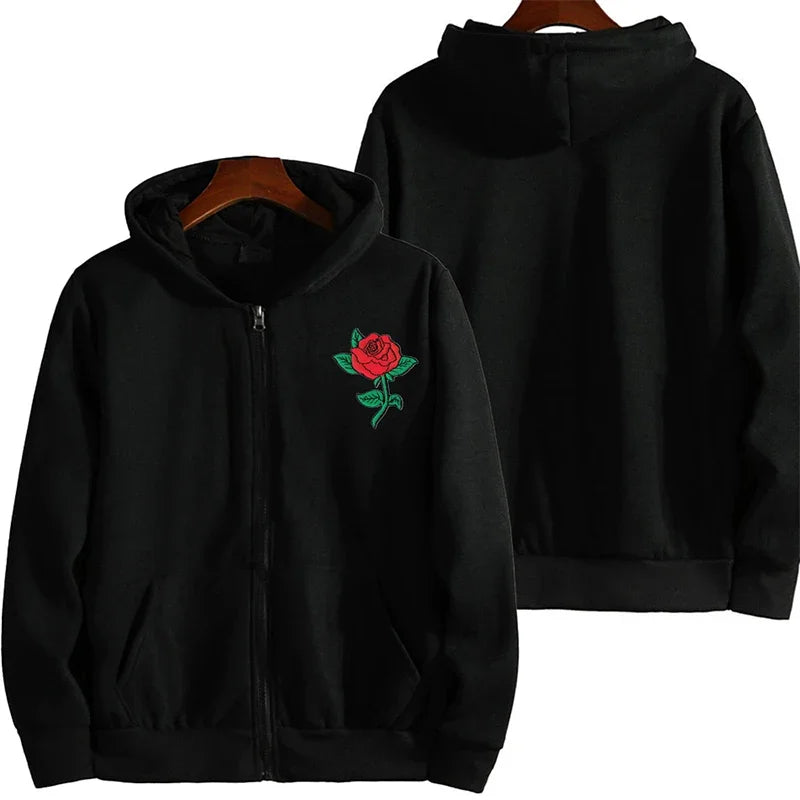 Y2K Zipper Hoodie Hip Hop Letter Print Oversized Hooded Sweatshirt Men Women 2025 New Harajuku Punk Jacket Coat Tops Streetwear