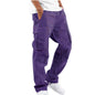 2026 new Men Spring Casual Trousers Solid Color Multi-Pocket Loose Straight Sports Fitness Pants Outdoor Cargo Pants Men
