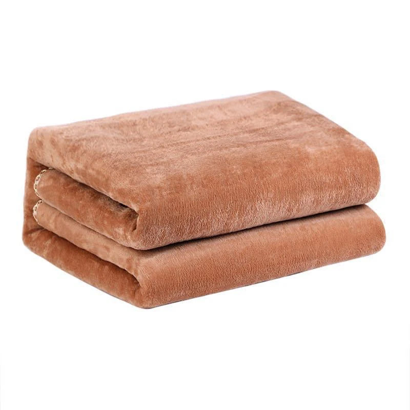 Heated Blanket With Dual Controls & Auto Shut-Off Ultra-Soft Flannel Brown Electric Warming Blanket Long 2000mm x Wide 1800mm