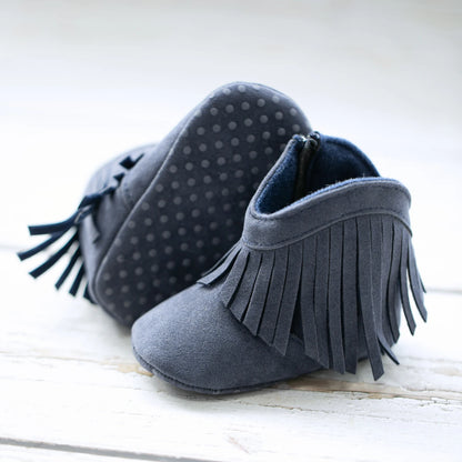 KIDSUN Baby Booties Girl Boy Pre walker Solid Infant Toddler First Walkers Soft Sole Anti-slip Boots Newborn Moccasin