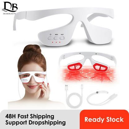 Electric 3D Eye Beauty Device with 3 Modes - Eye Vibrator Massage & 36 LED Light Therapy for Gentle Fatigue Relief And Dark Circ