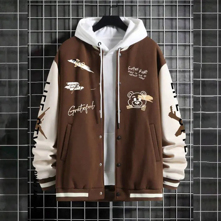 2026 New Jacket Coat Letter Printed  Wear Men Baseball Jacket Casual Long Sleeve Stand Jackets Men's Coats Sweatshirts Outerwear