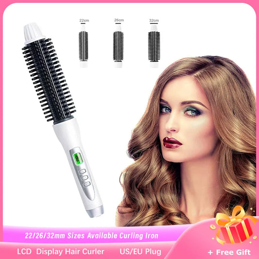 Hair Curler Hot Brush Hair Straightening Electric Brush Curling Iron LCD Display Hair Styling Hair Styling Appliances 22/26/32mm
