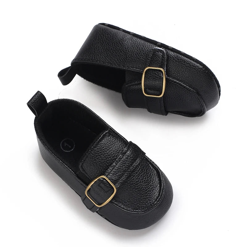 Newborn Baptist Shoes New Leather Gentleman Shoes Anti-slip Soft Bottom Indoor Baby Boys and Girls Casual Shoes Walking Shoes