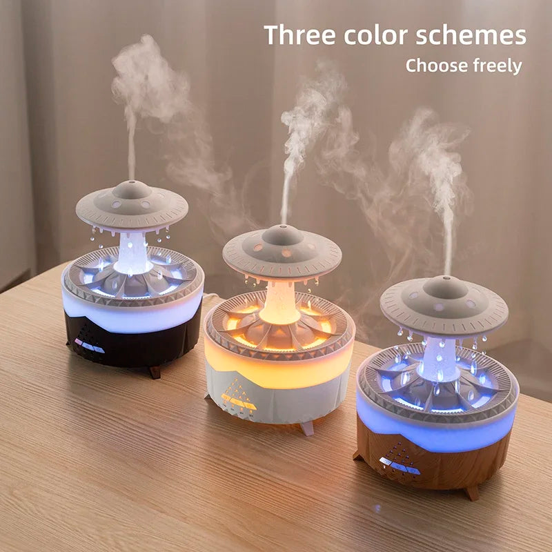 Rain Cloud Humidifier Water Drip with Remote Raindrop Humidifier Rain Cloud Diffuser Mushroom Air Humidifier with Rain Lamp