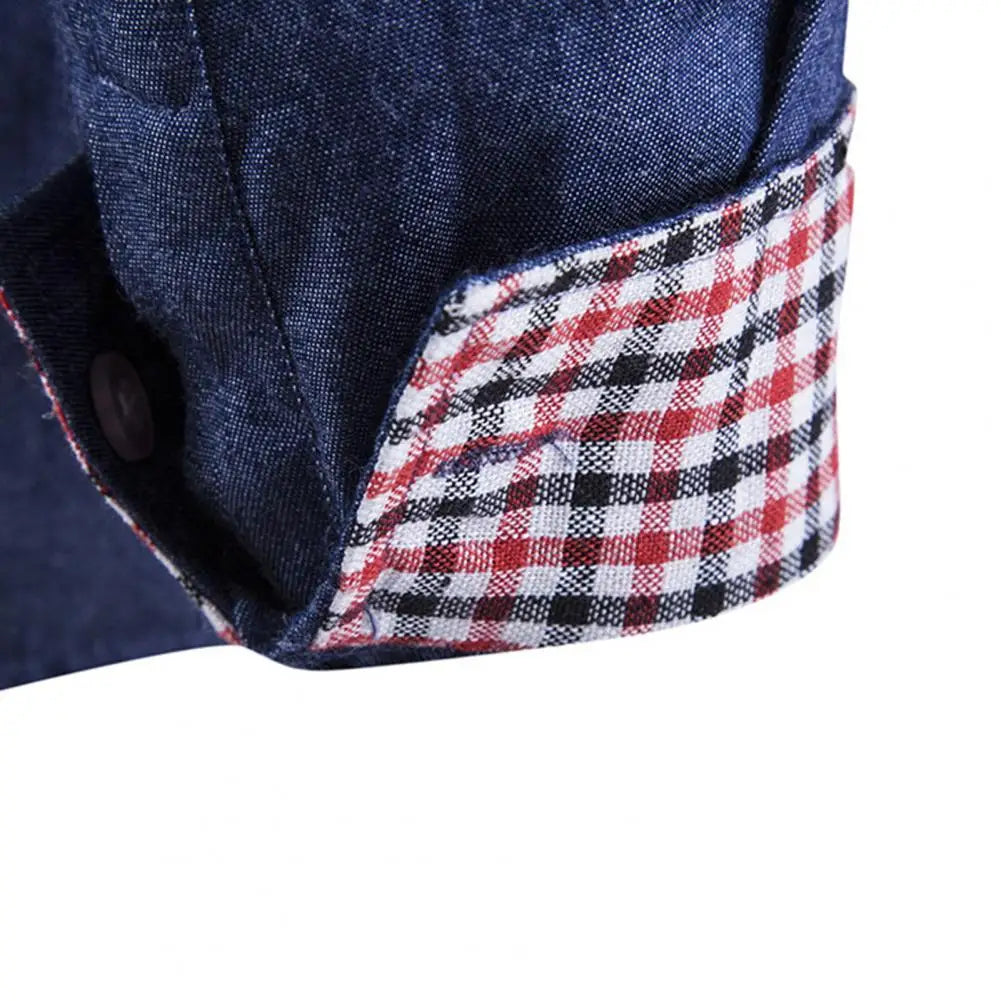 Men's Denim Shirts 2025 Long Sleeve Men Dress Shirt Fashion Slim Fit Style Navy Blue Jeans Male Shirt Long sleeve Shirt For Men