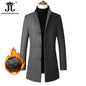 EUR Size S-XXL Autumn Winter Thick Warm Stand-up Collar Woolen Men Coat Business Casual Slim Coat Woolen Jacket Male Windbreaker