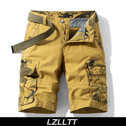 New Summer Men Cargo Camouflage Shorts Men's Cotton Beach Multi Pocket Shorts Man Spring Casual Joggers Shorts Male