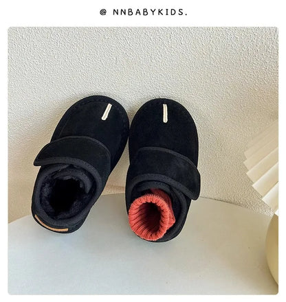 Baby New Winter Snow Boots Warm Plush Leather Toddler Shoes Fashion Boys Girls Anti-slip Rubber Sole Baby Sneakers Infant Boots