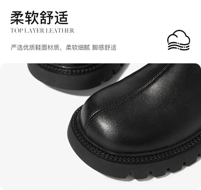 Long Boots for Girls and Children 2026 New Winter Long Leather Boots Princess Foreign Girls Plus Cashmere Shoes