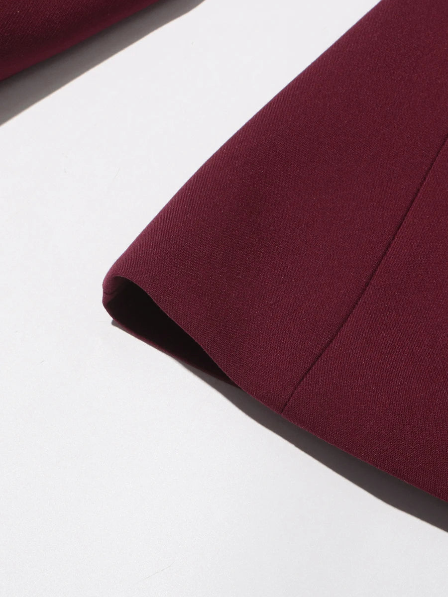 TWOTWINSTYLE Solid Two Piece Set For Women Stand Collar Long Sleeve Tops High Waist Spliced Button Long Pants Fashion Set Female