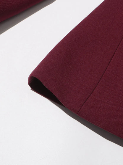 TWOTWINSTYLE Solid Two Piece Set For Women Stand Collar Long Sleeve Tops High Waist Spliced Button Long Pants Fashion Set Female