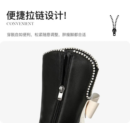 Long Boots for Girls and Children 2026 New Winter Long Leather Boots Princess Foreign Girls Plus Cashmere Shoes