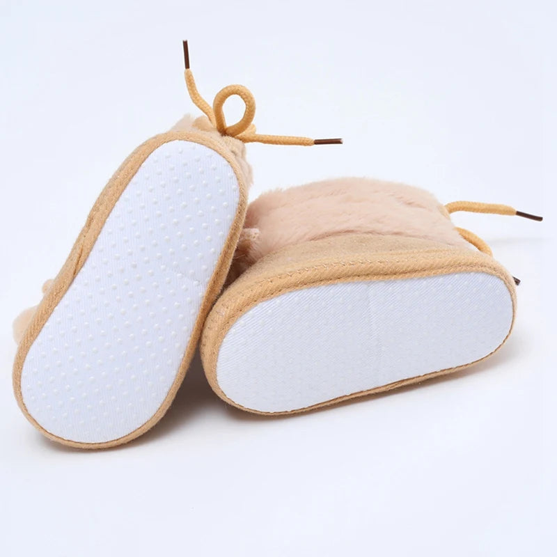 Winter Plus Velvet Snow Booties For Baby Warm Boots Shoes baby Girl Shoes Pompom Soft Sole Indoor Walking Shoe
