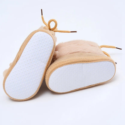 Winter Plus Velvet Snow Booties For Baby Warm Boots Shoes baby Girl Shoes Pompom Soft Sole Indoor Walking Shoe