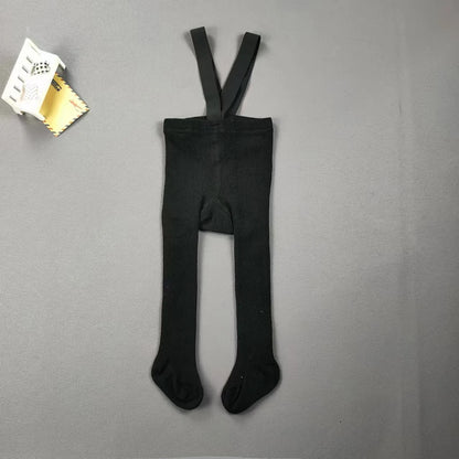 Baby Children's Pantyhose Spring And Autumn Female Baby Cute Solid Color High Waist High Elastic Overall Leggings Bib