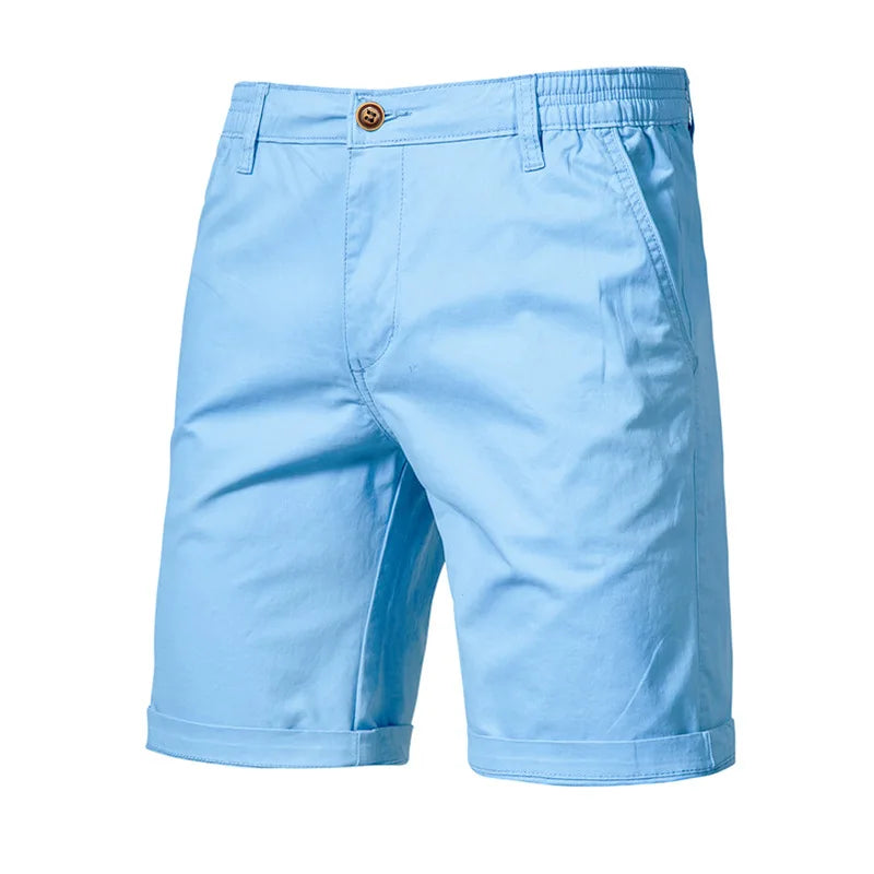 2026 Men Shorts Summer Cotton Middle Waist Male  Casual Business Men Shorts Printed Beach Stretch Chino Classic Fit Short Homme