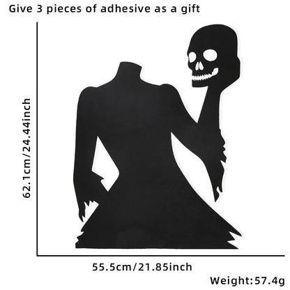 Halloween decoration room door stickers window décor skeleton hand pumpkin DIY devil witch hat glass window stickers ghost