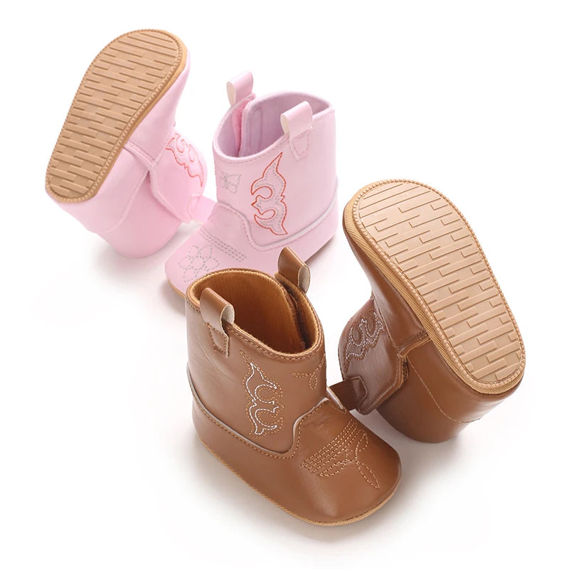 Baby Boots Made Of Soft PU and High-quality Cotton 2026 New Autumn and Winter Short Boots With Rubber Soles and Anti Slip Baby