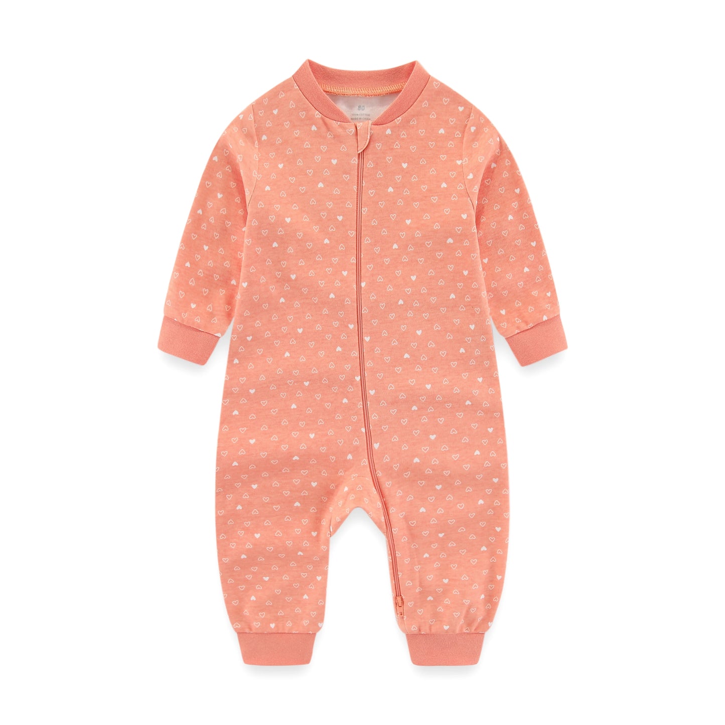 Newborn Baby 2-way Zipper Romper Cotton One-piece suit 0-24 Months Long Sleeve Newborn Baby Pajamas Comfortable Breathable