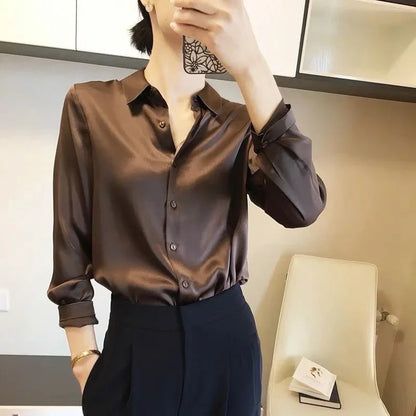 Fashion Spring Shirt And Blouses New Sweater Cardigans Woman Top Knitted Korean Long Sleeve Lapel Button Elegance Sweet Coats