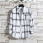 Spring New Korean Style Plaid Shirts Men's Handsome Long-sleeved Loose Casual All-matching Shirt Coats 2026 Trend Men's Clothing