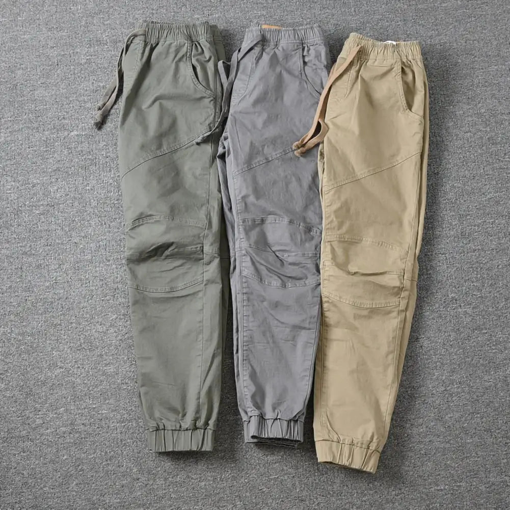 Stylish Joggers Pants Sporty Pure Color Slim Pants Solid Color Male Men Cargo Pants Men Clothes