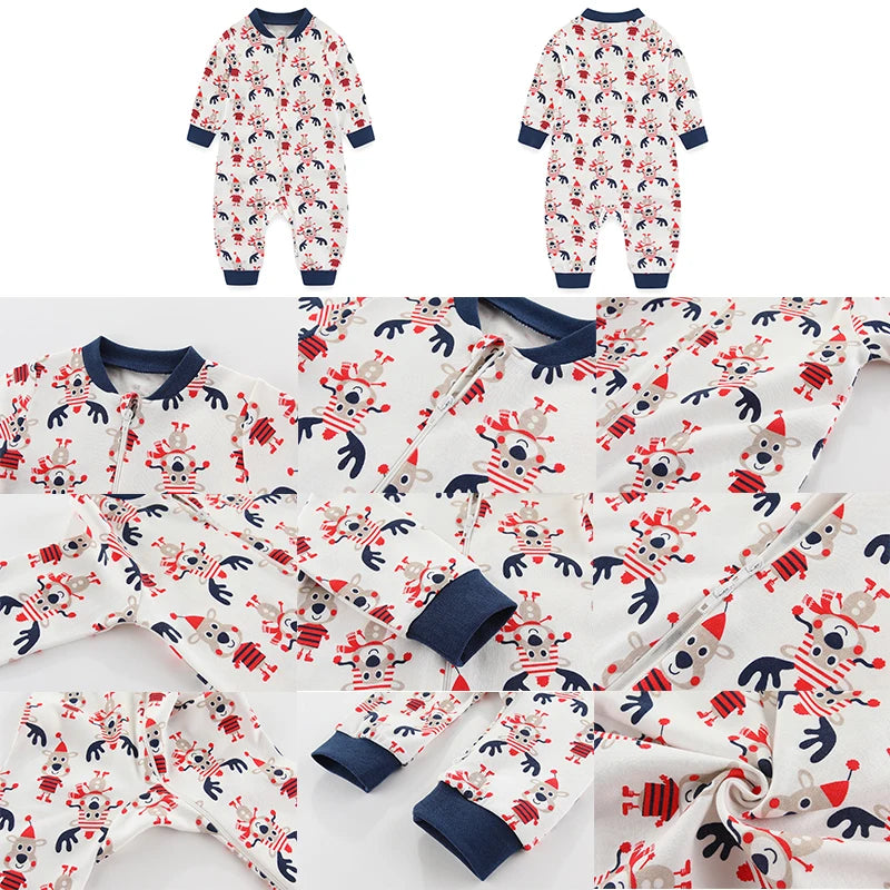 Newborn Baby 2-way Zipper Romper Cotton One-piece suit 0-24 Months Long Sleeve Newborn Baby Pajamas Comfortable Breathable