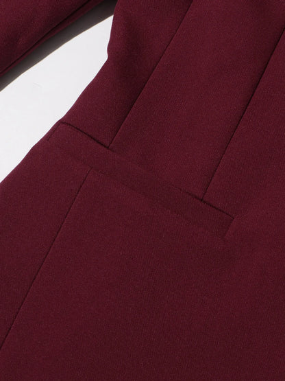 TWOTWINSTYLE Solid Two Piece Set For Women Stand Collar Long Sleeve Tops High Waist Spliced Button Long Pants Fashion Set Female