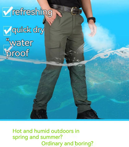 Men City Pants Cargo Trousers Multi-pocket Waterproof Wear-resistant Casual Training Overalls Clothing