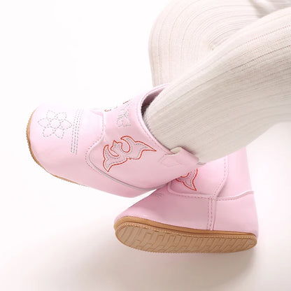Baby Boots Made Of Soft PU and High-quality Cotton 2026 New Autumn and Winter Short Boots With Rubber Soles and Anti Slip Baby