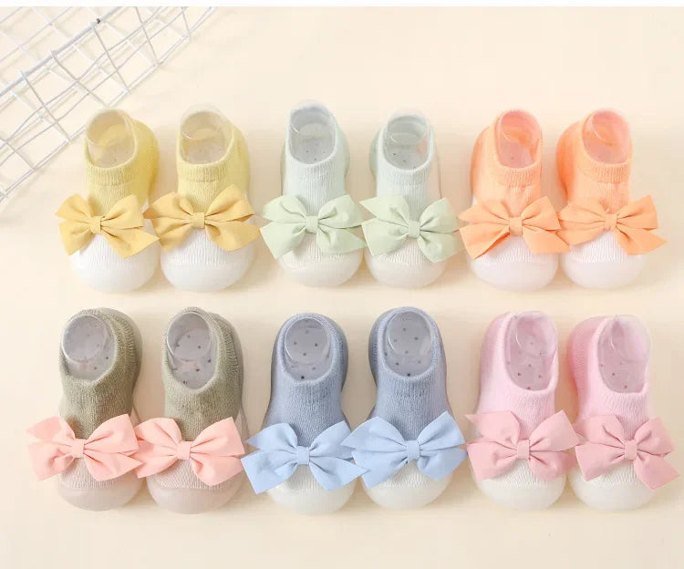 Spring and Summer New Fashion Bowknot Children's Indoor Shoes Cute Princess Style Baby Socks Shoes Baby Walking Shoes