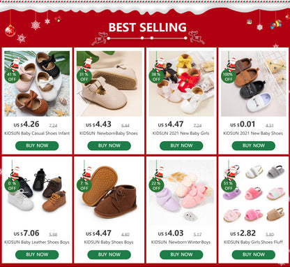 2025 New Baby Shoes Boys Girls Casual Shoes Soft-sole Non-slip PU Leather Cotton Infant First Walkers Crib 4-colors Newborn