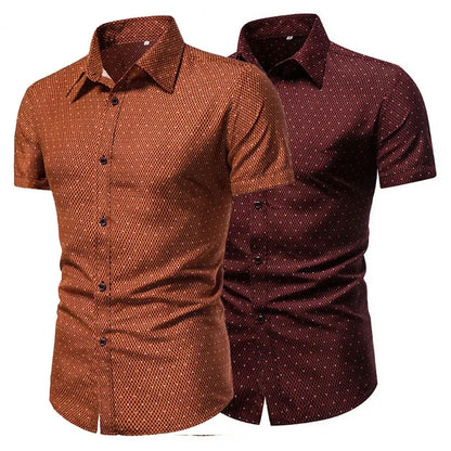 Summer Shirt for Men Daily Casual White Shirts Short Sleeve Button Down Slim Fit Male Social Blouse XL