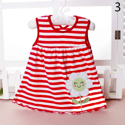 0-24M Newborn Cotton Flower Dresses, Baby Girls Summer Multi Pattern Clothes