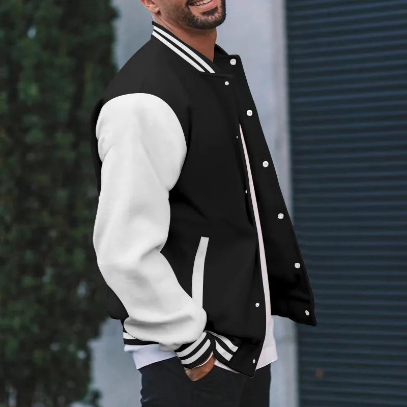 2026 New Loose Trendy Brand Baseball Jersey  Men Fashion Bomber Jacket Men's Casual Plus Size Tops Street Men's overcoat