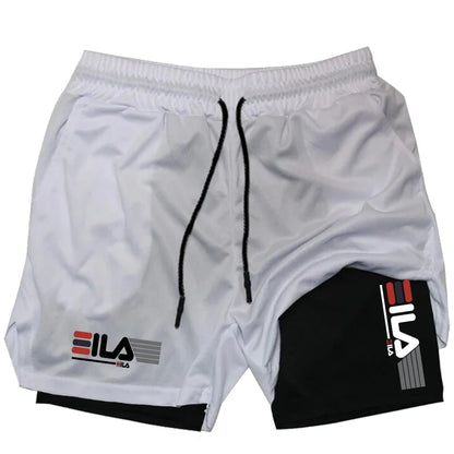 2026 New Men's Running Fitness Shorts 2 in 1 Double Layer Sports Shorts Sportswear Gym Fitness Shorts Training Jogging Pants Men