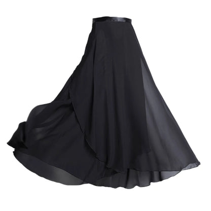 Women Wrap Dance Skirt Girls Long Dance Skirt Ballet Wrap Skirt Dance Skate Over Scarf Skirt Dancewear