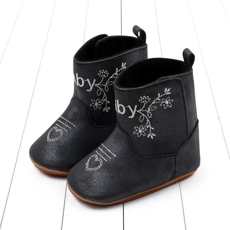Baby Boots Made Of Soft PU and High-quality Cotton 2026 New Autumn and Winter Short Boots With Rubber Soles and Anti Slip Baby