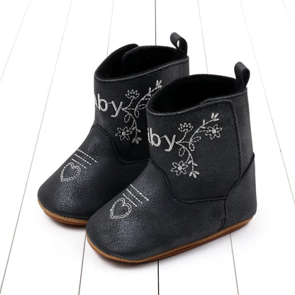 Baby Boots Made Of Soft PU and High-quality Cotton 2026 New Autumn and Winter Short Boots With Rubber Soles and Anti Slip Baby