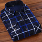 New 2025 Men's Thick Long Sleeve Shirts Fashion Casual Business Versatile Shirts Tops Men Plaid Striped Warm Shirts Camisas Male